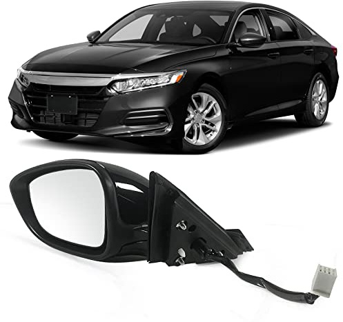 Lqito Left Driver Side Door Mirror For Honda Accord LX, Sport 2018-2022 丨 Power 丨 Non-Heated No-Turn signal Match to Black Paint Replaces HO1320328 76258-TVA-A02 (3pin)