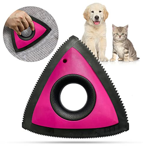 KAYLRE Hair Removal Brush Mini Triangle Edge Pet Hair Remover Dog Hair Removal Device Sofa Car Portbale Pet Hair Silicone Brush Fur Cleaner Pet Supplies Hair Remover Brush (Size : Red)