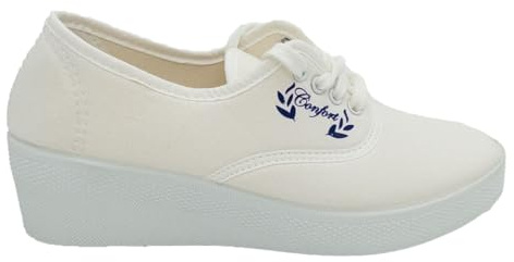 Aerobic CORDÓN JAVER Playera DE Mujer Lona Blanco Zapatilla CUÑA Alta