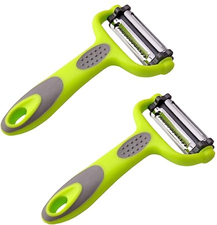 2 Pcs 3 in 1 Vegetable Peeler Multifunction Fruit Peeler Y Peeler Swivel Peeler Potato Peeler for Potato Carrot Kinds of Veg & Soft Skinned Fruit Green