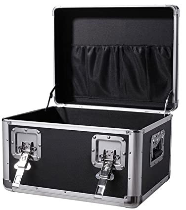 Werkzeugkastenaufbewahrung Tragbarer Werkzeugkasten – große Aufbewahrungsbox mit Doppelverriegelung, Aluminium-Hartschalen-Werkzeugkästen mit Griff, schwarzer Werkzeugkasten for Zuhause Tragbarer Werk