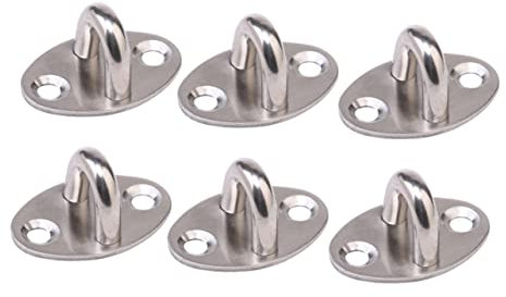 OUNONA 6pièces Crochets Suspendus Acier Inoxydable Épais Crochets Fixation Anneau De Traction Résistants Multifonctions Pour Murs Céramique Et Surfaces Rugueuses Support Charge Polyvalent