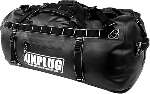 Unplug Ultimate Adventure Bag | 1680D strapazierfähige wasserdichte Seesack | wasserdichte Seesack für Camping, Motorrad, Trockentasche, Jagdtasche, Abenteuer-Sporttasche, wasserdichte Tasche