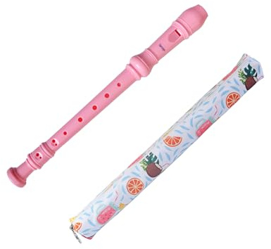 Farcaya Soprano Recorder Instrument German C Key Storage Case(Pink)