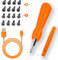 Haedot Ring Doorbell Screwdriver Replacement with 16pcs Ring Doorbell Screws, Charger Charging Cable Cord, Double-Ended T6 T15 Compatible with 2ND Video Doorbell 2, Pro Elite (Orange Set)