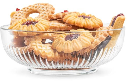 KONZEPT Fuente de vidrio 17 cm, Cuenco de vidrio para almacenamiento de frutas, apto para lavavajillas, ideal para ensaladas, aperitivos, velas