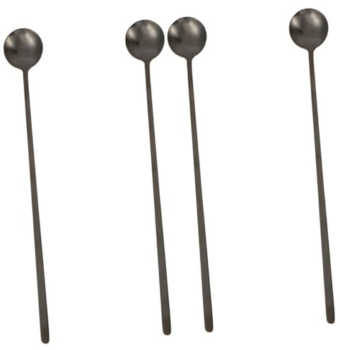 Alipis 4 Pièces Louche En Inox Cuillère à Cocktail Longue Cuillère à Mini-boissons Cocktail De Fruits à Dessert à Mélanger Mini Acier Inoxydable