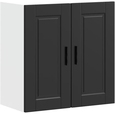vidaXL Küchen-Hängeschrank Porto Schwarz Holzwerkstoff