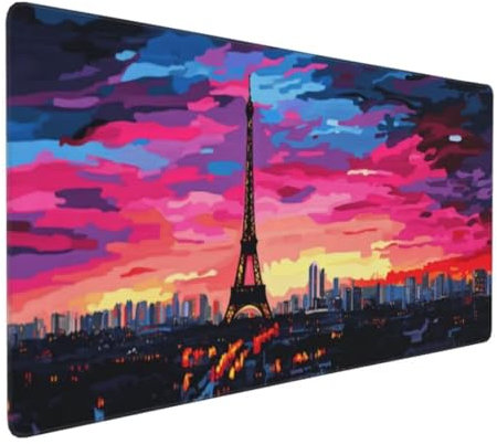 Tapis de Souris Nuit Étoilée Angleterre Tapis de Souris XXL 1400x600x3mm, Imperméable Tapis de Souris Gamer XXL Mouse Pad, Base Atidérapante, Haute Précision et Vitesse pour Gamer, Deco Bureau
