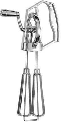 Senermter Manueller Handmixer, Handkurbel Schneebesen, Halbautomatischer Schneebesen Aus Edelstahl, Silver, Manueller Schneebesen, 14 cm