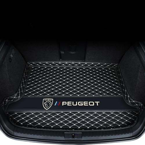 MXQCLSA Coche Cuero Alfombrillas Maletero, para Peugeot 207 208 307 308 407 408 508 508L 2008 3008 5008 Tronco Bandeja Protectora Funda Maletero Alfombra Antideslizante Accesorios,C