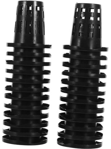 FONDOTIN Pots en Filet pour Culture Hydroponique Fentes, Panier De Plantation en Plastique Noir 45 Mm pour Légumes Et Orchidées, 50 Pièces, Jardin, Serrage Et Balcon