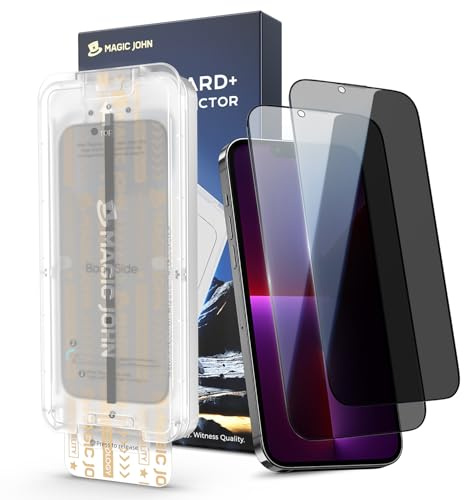 MAGIC JOHN für iPhone 13 Pro Max/14 Plus für Upgrade Sichtschutzfolie (6,7 Zoll), ​25-Grad-schutzwinkel-Einfaches, mit einfachem Einfache Installation, Befestigungswerkzeug, Hüllenfreundlich, 2 Stück