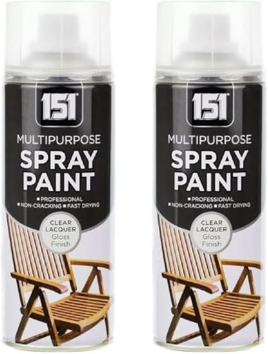 MIXEL Clear Lacquer Spray Paint, Easy To Apply, Quick-Drying Formula, Ideal For Craft Projects, DIY Home Décor, Wood, Metal, Plastic, Indoor And Outdoor Use, 400ml, (2 Pcs)