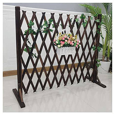 Clôture en bois pour pelouse, balcon, cour, extérieur - Panneau décoratif pour sapin de Noël - Avec cadre télescopique pour plantes grimpantes