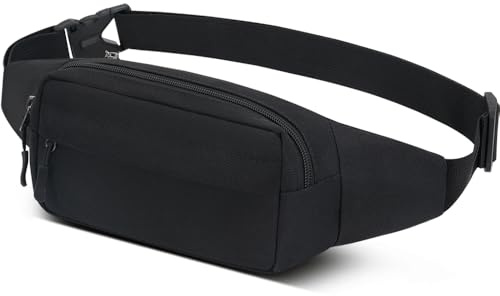 Midjeväska Bältesväska Höftväska Sport för damer och herrar Vattentät midjeväska Doggy Bag Outdoor Stor mobilväska Överväska Camping Vandring Fitness Cykling Löpning, svart, Mittelgroß, Fashion