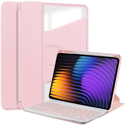 Tablet PC Väskor Fodral Fodral Compatible with Xiaomi Mi Pad 7/7 Pro Case 11.2 Inch 2024 Detachable Wireless Keyboard S Pen Holde, 360 Degree Swivel Stand Folio Flip Smart Tablet Cover Auto Sleep/Wake