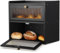 Wooden Bread Bin with 2 Levels for Kitchen Countertop, Large Bread Box Bread Storage Container with Wood Handle Clear Windows Keep Fresh Bread, Breadbox Storage for Bread, Coffee, Spices (1)