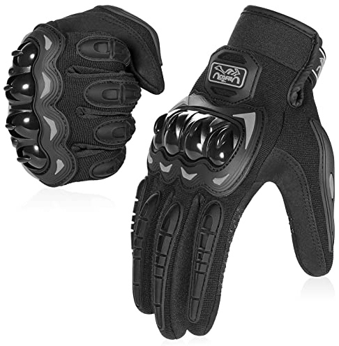 COFIT Motorrad Handschuhe, Touchscreen Motorradhandschuhe für Motorradrennen, Mountainbike, Motorcross, Klettern, Wandern und andere Outdoor Sportarten und Aktivitäten - Schwarz L