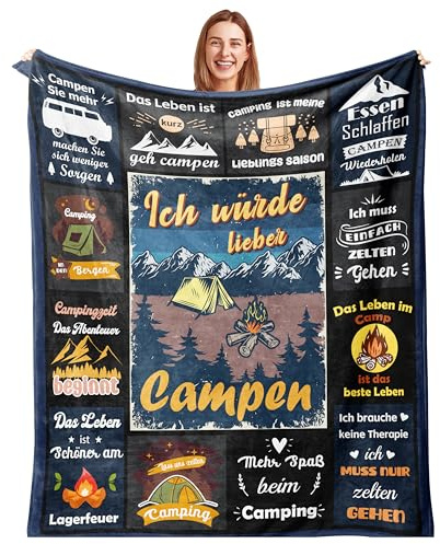 Bawzoey Camping Geschenke, Camping Geschenke für Frauen/Männer, Camping Decke 150 x 130CM