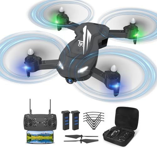 T26 Drohne mit 1080P Kamera, Faltbarer FPV Quadrocopter mit 2 Akkus 30 Min Flugzeit, 3D Flip, Schwerkraftsensor, Headless Modus, One Key Start Landung, für Anfänger