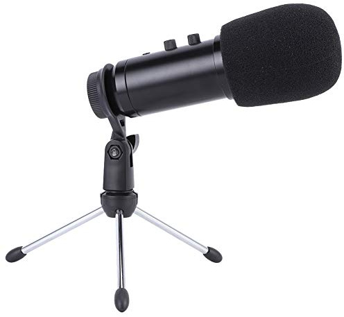 Yctze Microphone à Condensateur USB pour Streaming, Enregistrement et KTV – Volume et Réverbération Réglables – Construction en Métal et Plastique – Compatible avec Windows et Mac