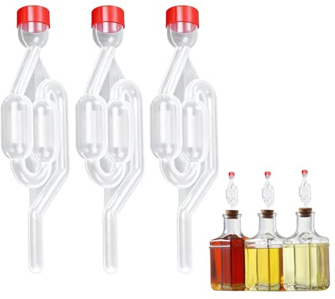 CeoxThao Set di 3 tubi di fermentazione per birra e vinificazione, in plastica, per fermentazione, per fermentazione, vino, birra e altro ancora, design trasparente