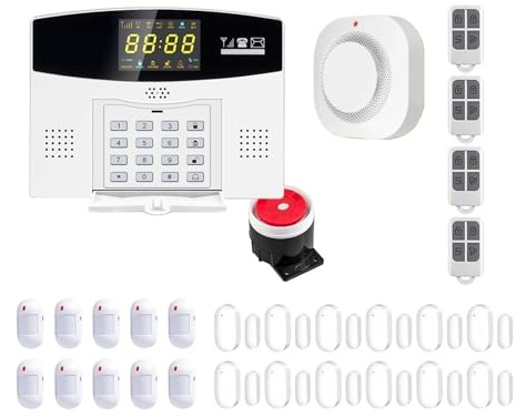 4G GSM WIFI Smart Alarm System Wireless Burglar W214 Home Security Control LCD Display IP Camera Simple Safe(Kit 1)