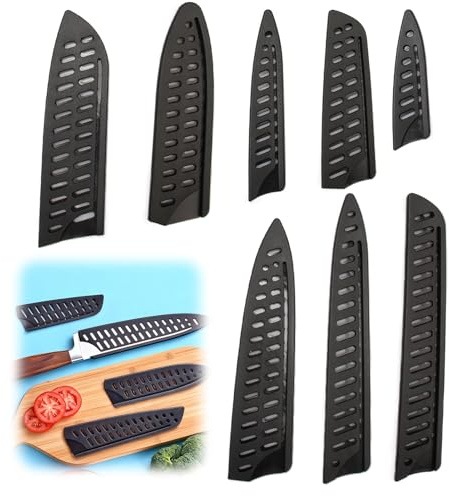 EuSupNova 8 Piezas Funda Cuchillos, Protectora de Cuchillo, Universal Protector de Cuchilla, Varios Modelos Protectora de Cuchillo, Diseño Ahuecado, Adecuado para Varias Herramientas de Corte