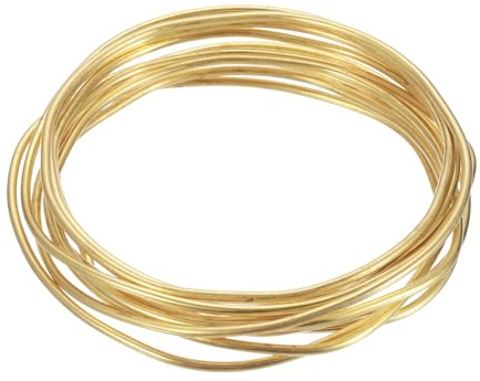 QUARKZMAN Alambre De Latón Calibre 10 Para Manualidades 9.8 Pies Flexible Y Doblable Para Fabricación De Joyería DIY Manualidades Modelado Decoraciones (Redondo)