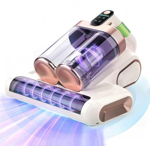 Bed Mattress Vacuum Cleaner, Cordless 16Kpa Handheld Dust Mite Vacuum Cleaner with 253.7nm UV-C Light, HEPA Filter & Ultrasonic & Mite Removal, Portable Vacuums for Sofa Bed Couch, Gifts for Women Man