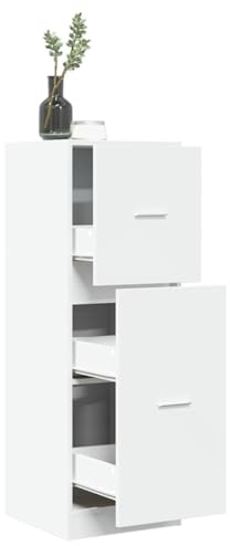 Fecpoo Apoteksskåp 40 x 41 x 118 cm, vitt av trämaterial med 3 lådor – utrymmesbesparande och stabilt för hemmet