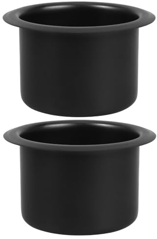 Operitacx 2-Pack Stainless Steel Cup Holder Insert for Sofa Truck Boat Marine Rv and Poker Table - Slide-in Recessed Design Drinks Carrier with Stable Base for Cars and Desks Couch