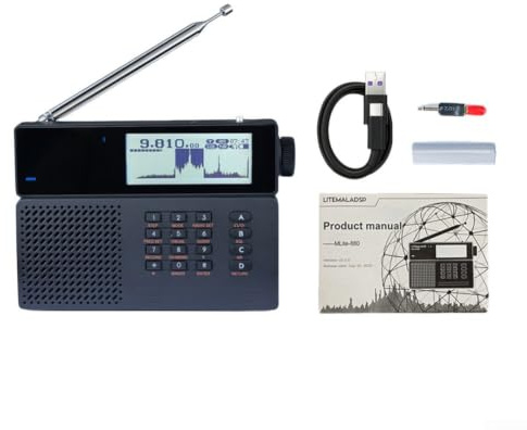Ricevitore radio MLite-880, Full-Band 130 kHz-30 MHz e VHF 118-165 MHz, supporta SSB AM CW per fm con RDS, per riduzione del rumore dsp, visualizzazione in tempo reale per spettro per il monitoraggio
