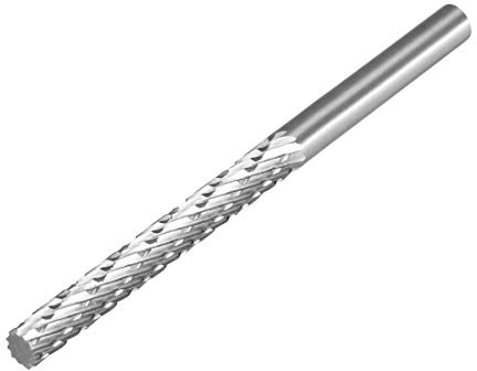 sourcing map Fraise Rotative Lime HSS acier rapide outil rotatif forme cylindre plat à double coupe diamètre de tige 4 mm diamètre de coupe 4 mm