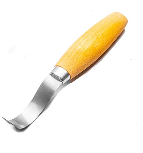 Morakniv Carving Hook 163 Couteau Fixe Mixte, Manche : Bouleau Naturel, Lame : 50mm