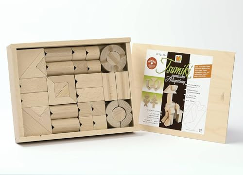 Tsumiki Holzbaukasten, 34 Teile zum Stabeln,