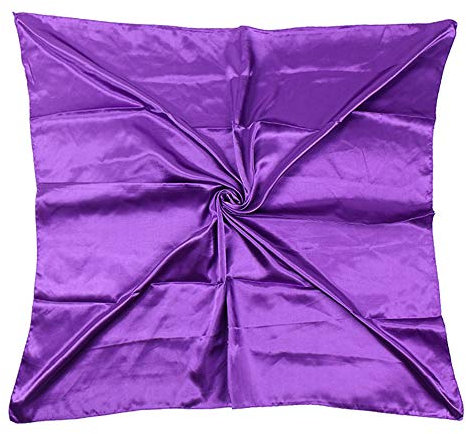 UK_Stone Damen Unifarben Groß Bandana Halstuch Satin Kopftuch Krawatte Multifunktionstuch 90 * 90cm