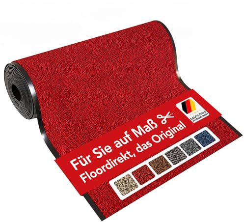 KARAT Schmutzfangmatte Sky - Türmatte mit meliertem Flor für den Eingangsbereich (90x300 cm, Rot)