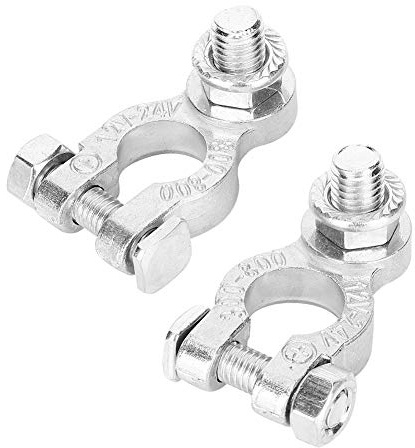 Batterieklemmen, 2 Stück 12/24 V Universelle Kfz Batterie Polklemmen Autobatterie Steckverbinder Batterieanschlüsse Bolzenanschluss 10 mm Kabel Pluspol Minuspol Batterieanschlussstecker