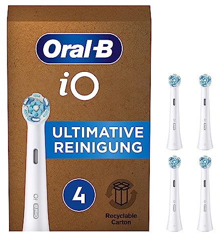 Oral-B iO Ultimative Reinigung Aufsteckbürsten für elektrische Zahnbürste, 4 Stück, ultimative Zahnreinigung mit iO Technologie, briefkastenfähige Verpackung, Valentinstag Geschenk für Sie/Ihn