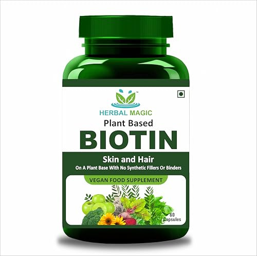 Herbal Magic's Pure & Natural Blend - Biotin x 60 Capsules - UKAS LAB Tested in UK (5000mcg in 2 caps) - Made from 14 x Fruits, Vegetables & Herbs - Free from fillers/Preservatives/Color/Maltodextrin
