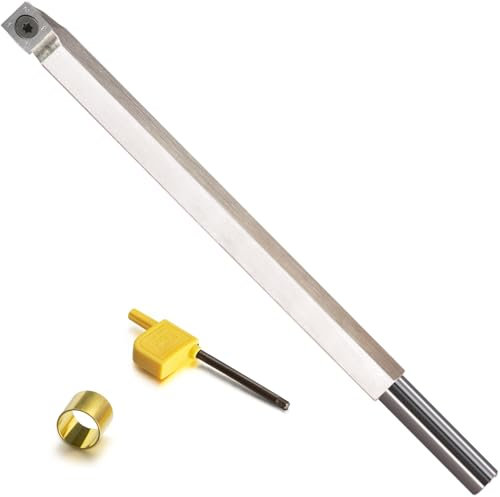 Hartmetallbestücktes Drechselwerkzeug S14 Hartmetall Holzdrehmaschine Werkzeug Rougher aus Edelstahl mit 14mm Vierkant Hartmetallfräser und T20 Sternspitzenschlüssel