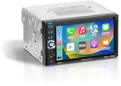 BOSS Audio Systems BCP62 Car Stereo - Apple CarPlay, Double DIN, 6.2 Inch Capacitive Touchscreen, Bluetooth, No CD DVD Player, AM/FM Radio Receiver, USB