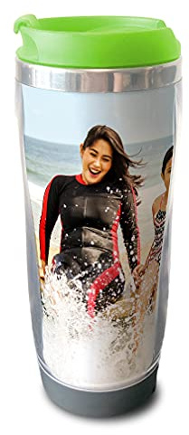 Personalised Custom Thermal Photo Mug Travel Flask (Green)