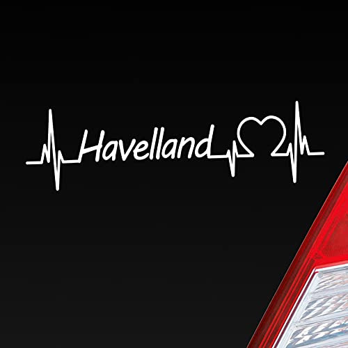 Hellweg Druckerei Auto Aufkleber Havelland Puls Herzschlag Fun Sticker Heckscheibenaufkleber Autoaufkleber mit Ferien Region Motiv