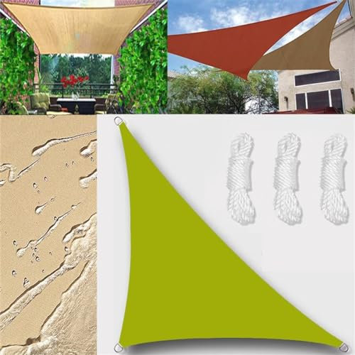 Tenda da Sole Tenda a Vela Impermeabile Rettangolo Quadrato Triangolare Tendalino 5x5x7m Tenda da Sole Telo Parasole Ombreggiante per Esterno Terrazzo Balcone Giardino GialloVerde