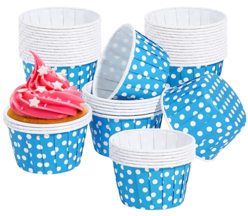 Angoily Eisbecher Pappe, 100 Pcs Dessertbecher mit Punkten zufällige Farbe | 100ML Einweg-Kuchenbecher Eisschalen für Eis, Joghurt, Desserts, Snack, Fingerfood, Party, Buffet, Party und Kindergeburtstag