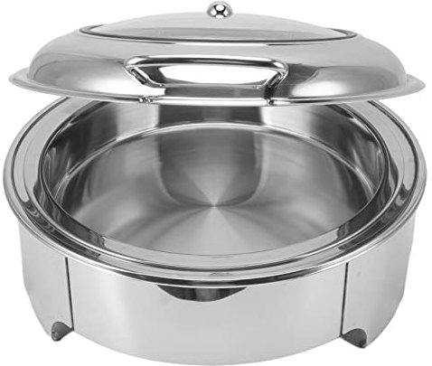 Chafing Dish Buffetwärmer, Runde Buffet-Server und Wärmer aus Edelstahl mit Esstablett, Wasserpfanne und Rolltop-Deckel Mittagessen Speisenwärmer für Partys, Hochzeiten