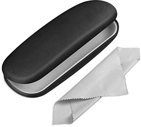 FINTIE Custodia Occhiali Rigida, Portatile Porta Occhiali da vista, Portaocchiali con Panno Pulizia Occhiali per Donna Uomo